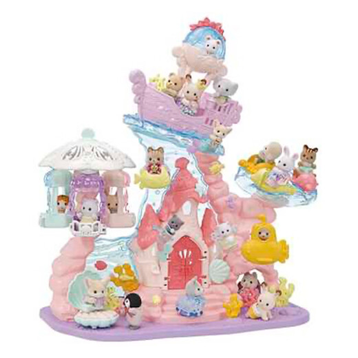 Sylvanische Familien Meerjungfrau Fantasy Castle Set spielen House Girl Toy Doll Set Set