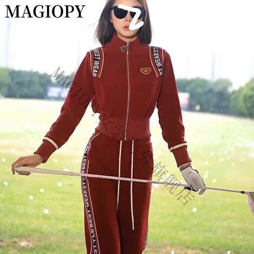 MAGIOPY国际奢侈高档品牌欧货炸街休闲运动套装女2025春季洋气红色短外套 红色两件套 S(100斤以内)