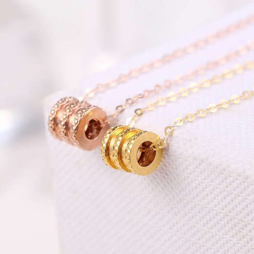 Slightly fashionable gold necklace for women, k gold pendant, 5g craftsmanship, 18K set chain, fine rose gold clavicle chain, upgraded to 18k hard gold yellow one