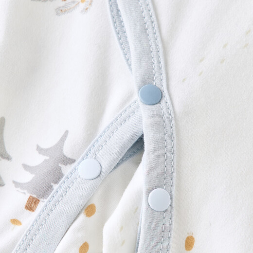 Tongtai (TONGTAI) baby jumpsuit spring and autumn pure cotton baby clothes newborn side-opening romper pajamas blue 73cm