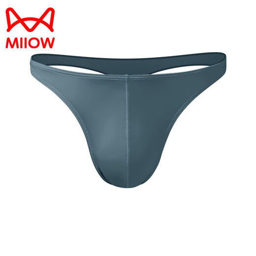 Banfishi Men's Underwear Ice Silk Briefs Thong Low Waist Elastic Tight Sexy Cool Breathable Sports Black + White + Gray 3 Pairs L