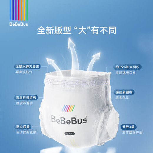 bebebus5装仔运动纸尿裤夏季薄透气尿不湿新生婴儿男女宝尿裤 拉拉裤 XL28片(12-17kg)