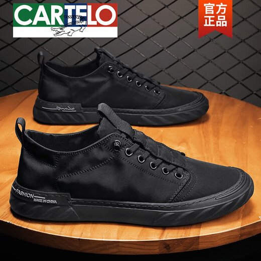 Cartelo Canvas Chaussures pour hommes printemps 2025 Nouveau d'été Breatte Anti-Odor Old Pékin Chaussures en tissu sportif et chaussures plates décontractées chaussures à tendance noire 40