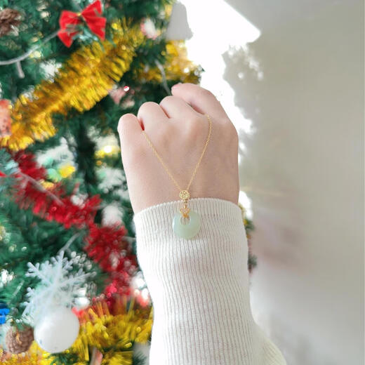 Gifts and meanings are long-lasting, Hetian jade gold peace buckle necklace, girls birthday gifts for girls mothers, Chinese Valentine's Day gifts for girlfriends