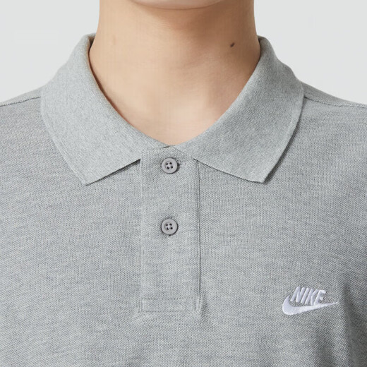 Nike (NIKE) offizieller Store Herrenoberteile Neue Mode Lässiges Revers Atmungsaktives, schnell trocknendes Poloshirt Sportbekleidung Kurzarm-T-Shirt FN3895-063-Grau-gesticktes Logo M