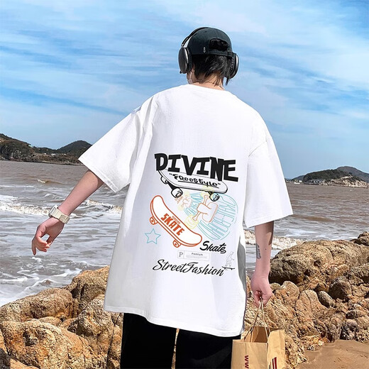 Vancl Eslite 2025 Neuer Sommer kurzärmeliges T-Shirt für Jungen, Junior und Senior High School-Schüler hübsche reine Baumwolle halbärmelige Teenager Big Children's Herren-Kleidung 3899 Grauqualität Upgrade L 110-140jin [Jin entspricht 0,5 kg]