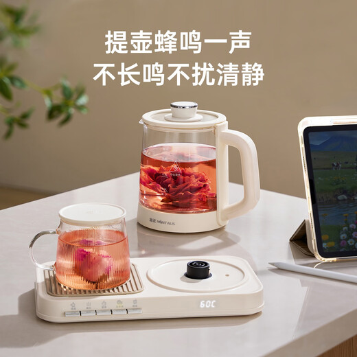 Jinzheng multifunctional fully automatic large-capacity health kettle 1 liter insulated water boiling new office home tea kettle sprayer tea kettle glass constant temperature hot water kettle 316 stainless steel stewing and warming drinks two-in-one with sprayer 1L +0.3L