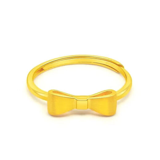 BMOI Old Phoenix 999 Gold Pure Gold Ring Women's Bow 5G Ring Opening Adjustable Ring Gift Butterfly 0.23g Same Style Same Style
