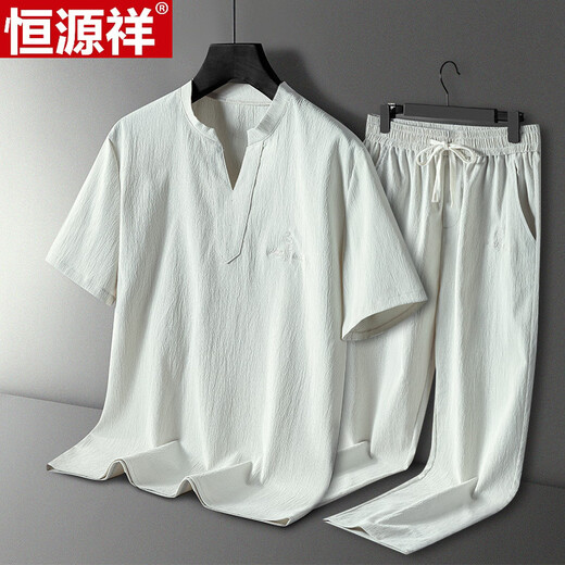 Hengyuanxiang Pyjamas Herren Sommer-Eis-Sensen-Seiden-Kurzärmel-Hosen Dünne Sommer Cool Cool großer Männerstil für Outdoor-Kleidungsanzug 9906 Schwarz [kurzärmelige + Shorts] Anzug L [85-105jin [Jin gleich 0,5 kg]]