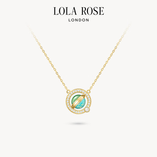 LOLA ROSE Heliocentric Series Reversal Planet Women's Light Luxury Necklace Birthday Gift for Women Aventurine/Synthetic Opal-LR50604