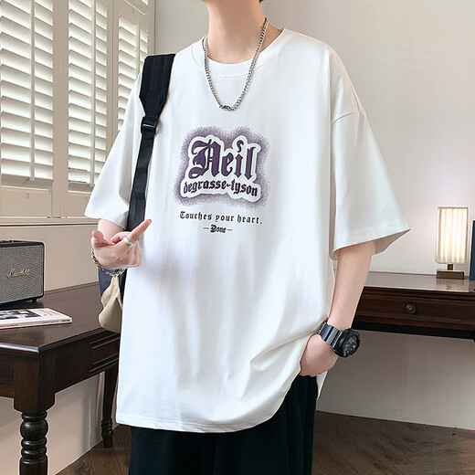 
Airmiuu International Brand American Short-sleeved T-shirt Summer Letter Print Loose Large Size Half-sleeved Teenager Sexy Shoulder K15914 White [Quality Guarantee] (Gift Box Packaging) M
