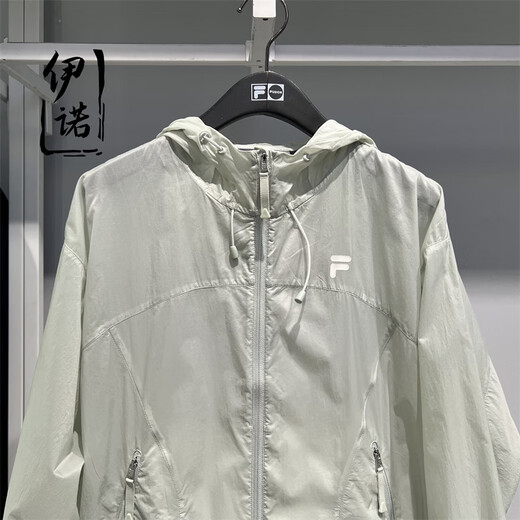 斐乐（FILA）潮牌2025夏新款女子休闲运动宽松连帽梭织外套T11W525705 豆荚绿FLG S