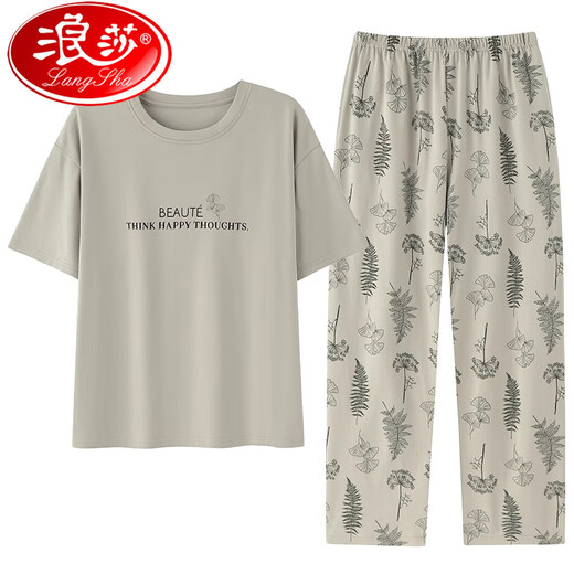 
LangSha 2025 new pajamas for women in summer light and loose cotton short-sleeved trousers for casual home clothing cover YZT9720 [100% cotton] M [Suggested 80-100Jin [Jin equals 0.5 kg] to wear]