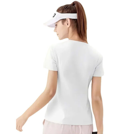 361°新款速干衣短袖女冰丝t恤夏季薄款运动上衣跑步健身瑜伽衣服 白色【速干 透气】 XL