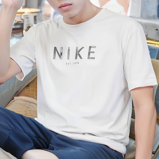 Nike (NIKE) T-shirt men's quick-drying short-sleeved summer new sportswear light and sun protection top running suit Fanbai HV4882-121 Quick-drying and breathable M 120-130Jin [Jin equals 0.5 kg]