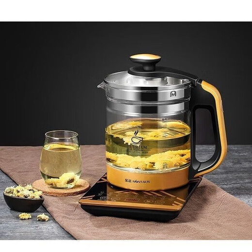 Jinzheng health kettle fully automatic thickened glass black tea making electric kettle decoction kettle electric kettle Chinese medicine kettle 1828E gold single pot + lid 1.8L