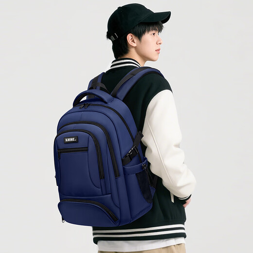 Jiucheng School Bag Junior High School Boys réduit le fardeau des élèves du lycée sac à dos de grande capacité à dos de loisirs à eau
