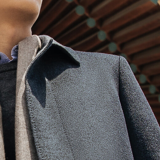 Yager [komfortable Wolle] Jacke für Männer Frühling mit mittlerer Wolle für Männer für den einfachen vielseitigen Mantel für Geschäfte Casual Grey 170/92A