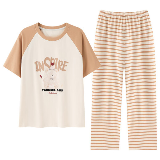 Yalu 2025 Neue Frauen Pure Cotton Pyjamas Set Summer Kurzärmelige Hosen koreanische Baumwollkleidung im koreanischen Stil für Frauen im zweiteiligen Großhandel 9721 m
