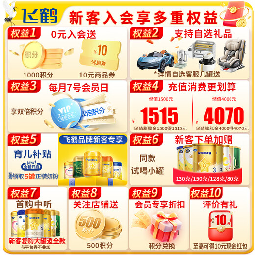 Feihe Xing Feifan 3-stage children's formula milk powder (12-36 months of age) 700g g Patent OPO Parenting subsidy 6 cans