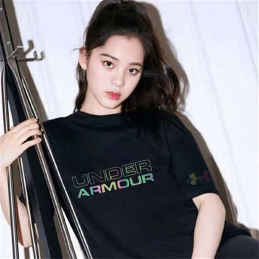 Under Armour UA new sports summer solid color ins round neck T-shirt short-sleeved men and women half-sleeved casual loose fashionable breathable Korean version 11980T-shirt white 3XL