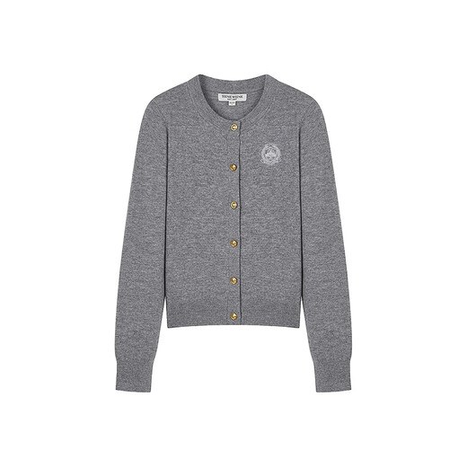 
Teenie Weenie Bear Women's Sweater 2025 Autumn New Temperature Commuter Fashion Round Neck Knit Cardigan