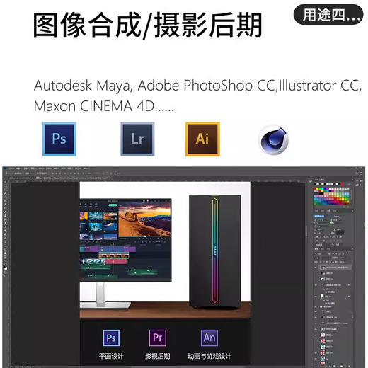 Designer's special CAD drawing UG programming 3D rendering SU modeling PS art CDR desktop assembly computer host host + 24-inch monitor three Xeon 18 core + 64G + 1T + 16G independent display