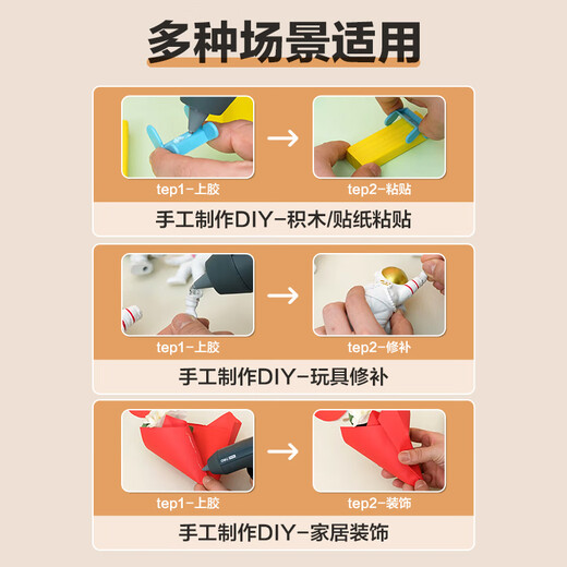 Wen Yijia Manuel d'outils personnalisés à fusion à fusion chaude Gale de colle de colle à la main Batterie au lithium Haute viscosité anti-spill Strong Hot Melt Glue Gun HT6636_HOME Série Hot Melt Glue Gun 3.6V (
