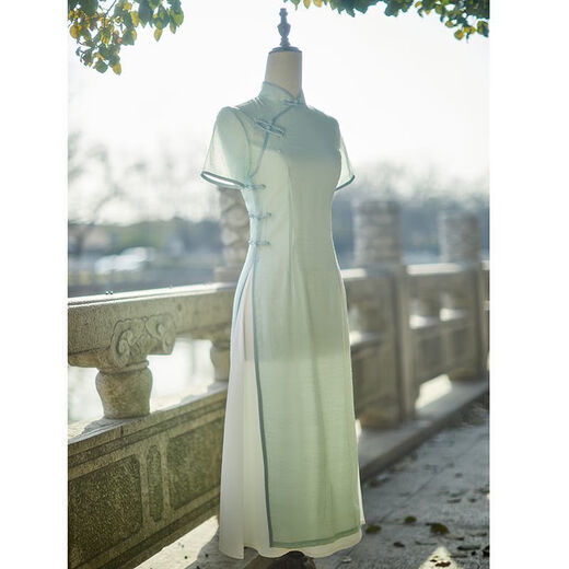 
VJWK summer green improved new cheongsam modified cheongsam 2025 new summer young style high-end girl's company 9276 S