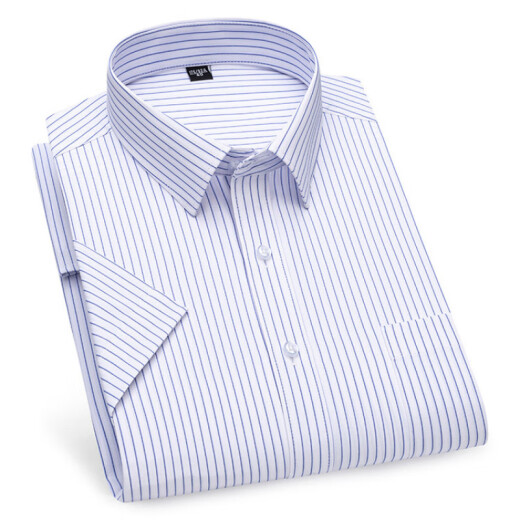 ROMON high-end short-sleeved shirt men's 2025 summer new style business career work striped casual shirt top DX6630 42 Recommended [156-168Jin[Jin equals 0.5 kg]]