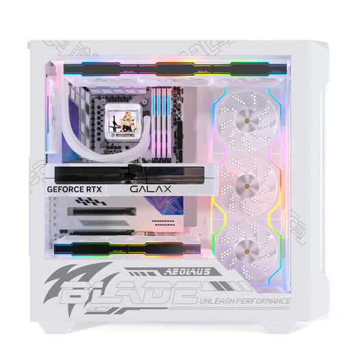 影驰风刃游戏办公台式电脑机箱白色（ATX/TYPE-C/快拆/兼容背插主板/显卡竖装/一体式跳线/零件盒）