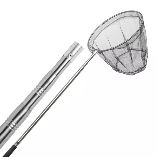 Stainless steel copy net complete set thickened telescopic rod net pocket fish net set anti-hanging fishing net fish folding net fishing gear upgraded yellow rod + 40 black fine eyes + 50 color thick eyes five sections telescopic 6 meters