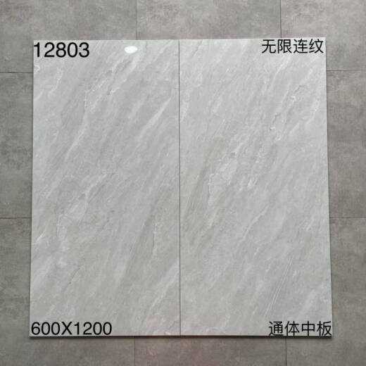 倪之尔定制客厅地板砖佛山600X1200白色灰色通体大理石地砖防滑耐磨大板 12809 600x1200mm