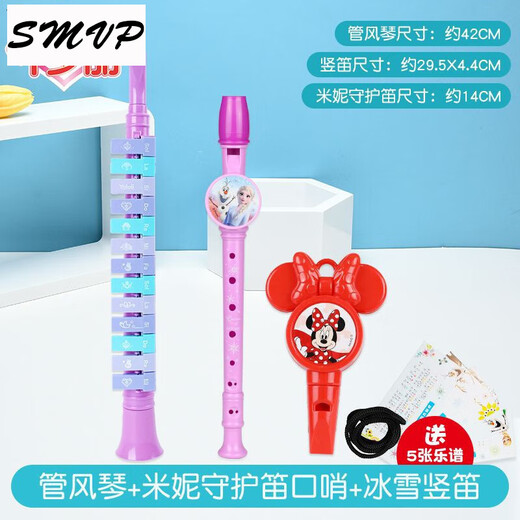 SMVP harmonica instrument de musique pour enfants harmonica flûte à bec sifflet bébé trompette jouets pour enfants Ye Luoli orgue à bouche 13 notes + enregistreur de glace et de neige + diss
