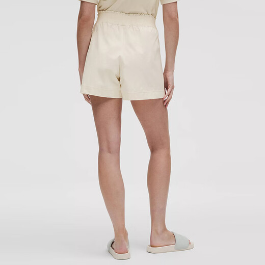 
lululemon丨Stretch Woven Women's waist frill high waist shorts 4' LW7DGMS light ivory S