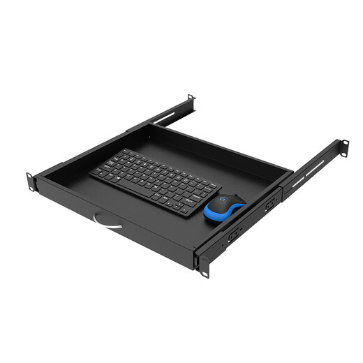 Network cabinet sliding layer thickened 1U drawer keyboard tray telescopic tray computer room keyboard and mouse storage rack monitor bracket + keyboard drawer (combination) 1x1x1cm