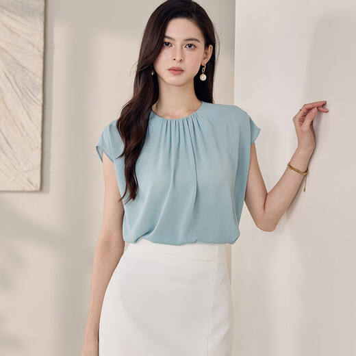 Roeyshouse Luoyi Temperament Set Set Women's New Summer Color Professional Professional Professional Professional Top Skirt 12109 светло-зеленый белый