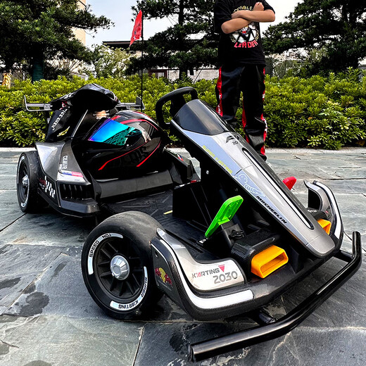 创京懿选成年人儿童电卡车漂移车玩具小孩遥控四轮童车成人可坐大人双人 【升4845电机亲子版】极光烤漆灰 电力驱