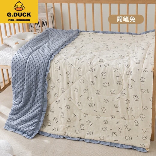G.DUCKKIDS baby blanket beanie velvet comfort quilt pure cotton gauze blanket universal for all seasons children kindergarten nap quilt colorful dots 100*100CM
