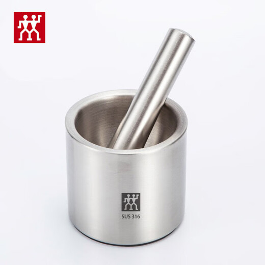 Zwilling (ZWILLING) German-made 316 stainless steel garlic pounder, garlic pounding bowl, garlic press, multi-functional garlic mortar, 304 stainless steel pounding bowl