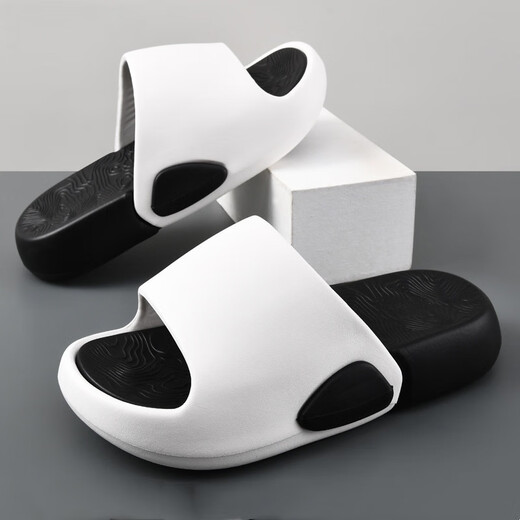 
Haoyunli Summer New Men's Flip-Soled Thick Sole Anti-Slip Wear Fashionable Two-Color Outdoor Beach Beach Sandals Summer White and Black 9928 Thick Sole Two-Color Flip-Soled 40 41