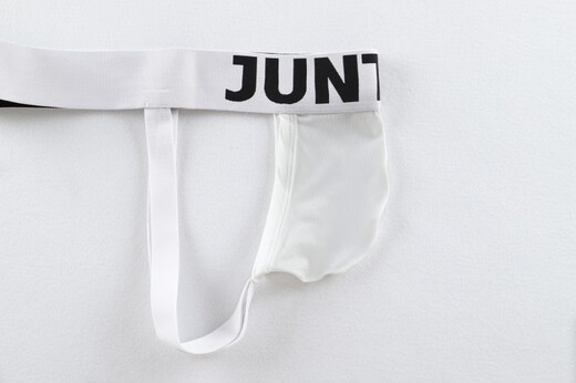 12 Junxi men's double thongs sexy ice silk thongs summer breathable ultra-thin silky transparent sexy trousers white M