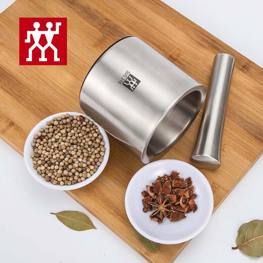 Zwilling (ZWILLING) German-made 316 stainless steel garlic pounder, garlic pounding bowl, garlic press, multi-functional garlic mortar, 304 stainless steel pounding bowl