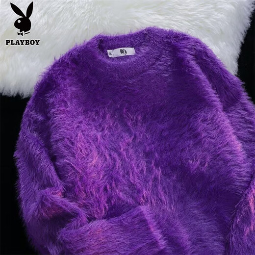 Playboy (PLAYBOY) Japanese vintage retro mink velvet thickened sweater gentle style loose soft glutinous sweater for men and women autumn and winter green super soft version L