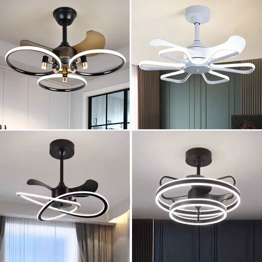 
Pupan Nordic fan light 2025 new silent master bedroom meal 9227 white 60c1