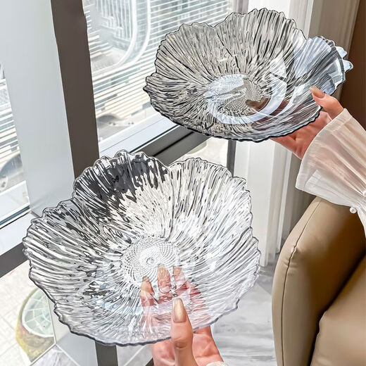 Ostar petal fruit plate Xiaohongshu same style living room high-end candy plate front office fruit plate light luxury ins style gold three-piece set petal fruit plate small + medium + large