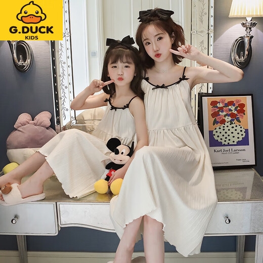 G.Duckkids Sospechoso de niñera camisón de verano Estilo delgado Modal niña Princesa Pajamas para niños Madre e hija Tendencia de hadas de hadas