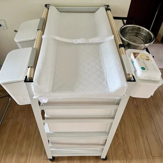 蕉京护理台洗换一体尿布台置物架可移动婴儿护理台洗澡按摩多功能儿童 【链接只卖架子 棉垫需另购】 长 50cm宽 30cm