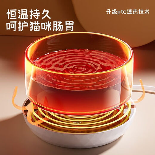 恒温猫咪饮水机酸奶机冬季加热罐头喝水碗陶瓷保温喂水饮水器宠物 400ml白色陶瓷碗+【防干烧】定时恒温垫 三挡数显饮水机【 水电分离 】