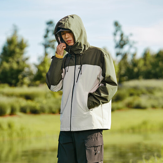 Semir three-proof jacket men's outdoor color-blocked windproof jacket mountaineering camping hiking autumn hooded top 101524108105